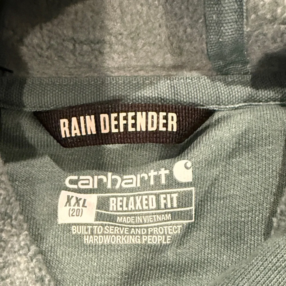Carhartt Teal Hoodie with Cream Logo - Picture 5 of 7